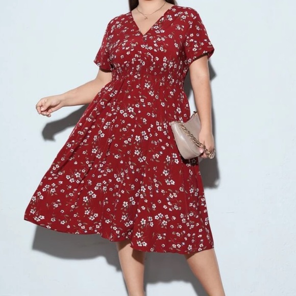Boho plus size floral print A line dress - Picture 11 of 15